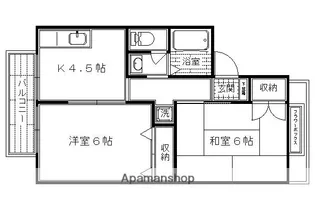 ホワイトハウス【201A号室】の間取り