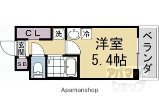 キャンパスヴィレッジ京都衣笠【2階】の間取り