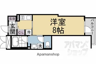 アクアプレイス京都北白川【208号室】の間取り