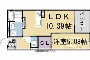 ルミエール二条鴨川【301号室】の間取り