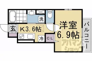 BERQONTE【103号室】の間取り