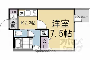 ウェルスクエア京都西陣WEST【405号室】の間取り
