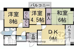 フィオーレ下鴨【403号室】の間取り