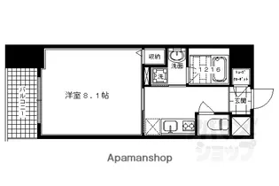 ジョイシティ二条城前【801号室】の間取り