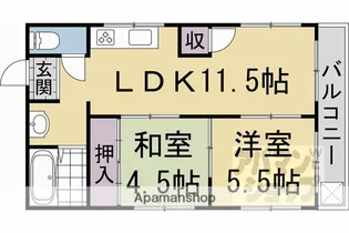 ハイツ油小路【401号室】の間取り