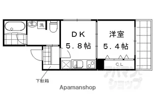ブランネージュ二条城北【105号室】の間取り