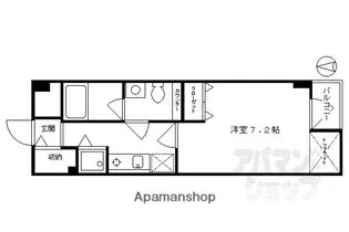 サンフローラ三条大宮【104号室】の間取り