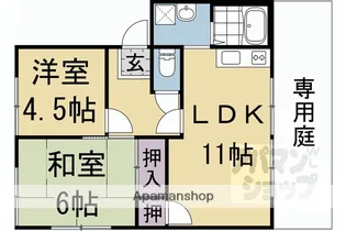 ガーデンハウス南禅寺【B205号室】の間取り