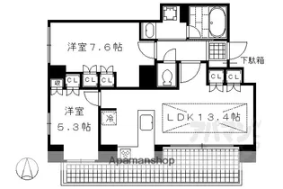 イーグルコート御池高瀬川【312号室】の間取り