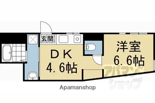 ビオス京都西陣アヤナス【202号室】の間取り
