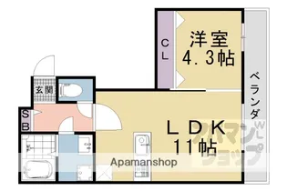 RーGRANTS東舟岡【302号室】の間取り