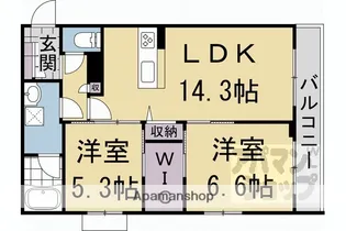 HABITER 御所西【205号室】の間取り