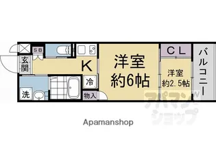 アクアプレイス京都聚楽第【201号室】の間取り