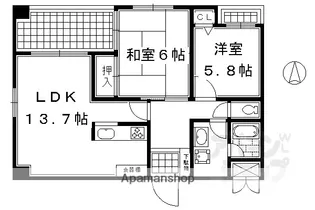 御所南グリーンマンション東洞院【3階号室】の間取り