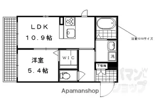 LA SOIE釜座【201号室】の間取り