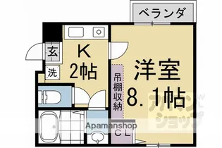 THE SEASONS京都紫野【303号室】の間取り