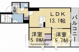 アウスレーゼ御所【301号室】の間取り