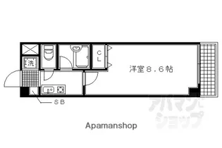 パインパレス黒門【203号室】の間取り