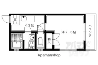 アルカス二条【3-A号室】の間取り