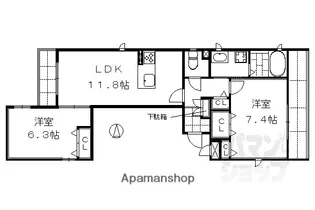千坂御所南II番館【301号室】の間取り