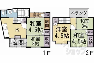 京都府京都市北区紫野東野町【一戸建】の間取り