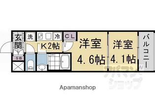エステムコート京都二条【605号室】の間取り