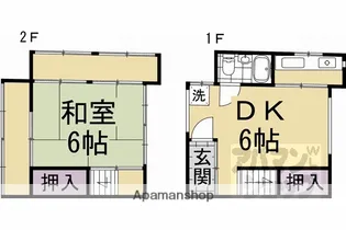京都府京都市北区上賀茂狭間町【テラスハウス】の間取り