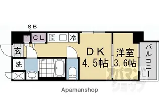 レシオス京都嵯峨野【6階】の間取り