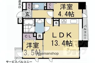 STANDZ京都二条【204号室】の間取り