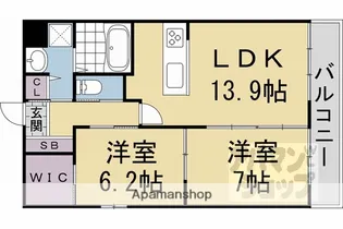 SILK HOUSEとなみ 3号館【101号室】の間取り