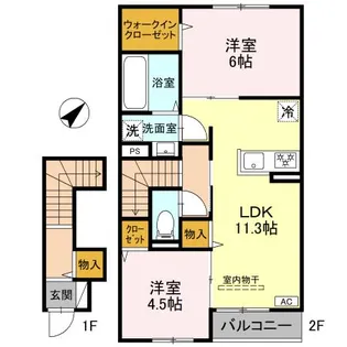 「カルムベルフルール」【2階】の間取り