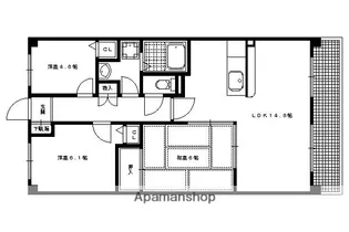 ディエトロ北山【202B号室】の間取り