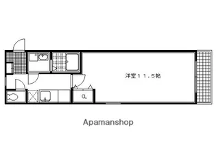 グランレブリー御所西【105号室】の間取り