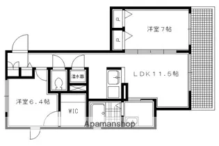 シルクメゾン弾正町【206号室】の間取り