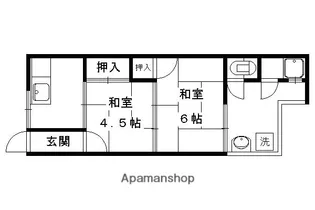 西賀茂大将軍荘【6号室】の間取り