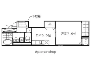 フラット黒門【202号室】の間取り