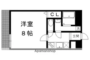 フラッティ堀川北山【205号室】の間取り