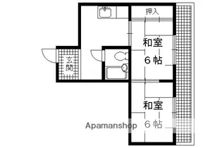 コーポ早河【302号室】の間取り