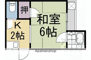 洛陽荘【201号室】の間取り