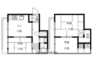 シャルマン衣笠金閣寺ハイツ【2-A号室】の間取り