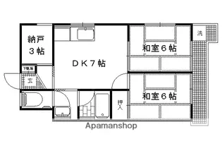 くめマンション【402号室】の間取り