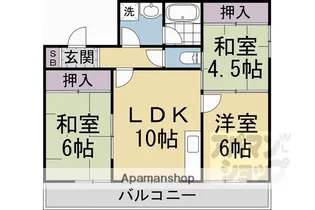 コンフォール北白川【2E号室】の間取り