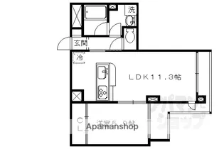 SAWARABI KITAYAMA【102A号室】の間取り