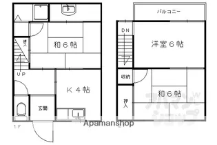 京都府京都市上京区鏡石町一条通智恵光院東入【タウンハウス】の間取り