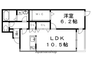 ラ・クール北山【202号室】の間取り
