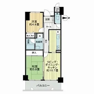 ライオンズマンション一条智恵光院【0405号室】の間取り
