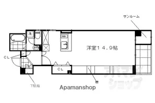 清淳西陣【101号室】の間取り