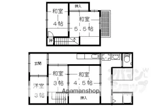 京都府京都市左京区吉田牛ノ宮町【一戸建】の間取り