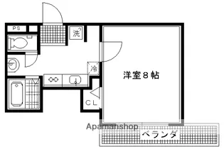 グランコスモ鴨川【608号室】の間取り