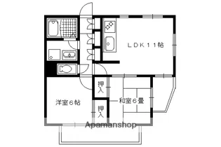パレスイマイ【201号室】の間取り